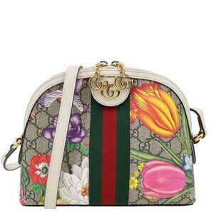 Gucci  Ophidia Flora Small Supreme Canvas Shoulder Bag Beige 499621